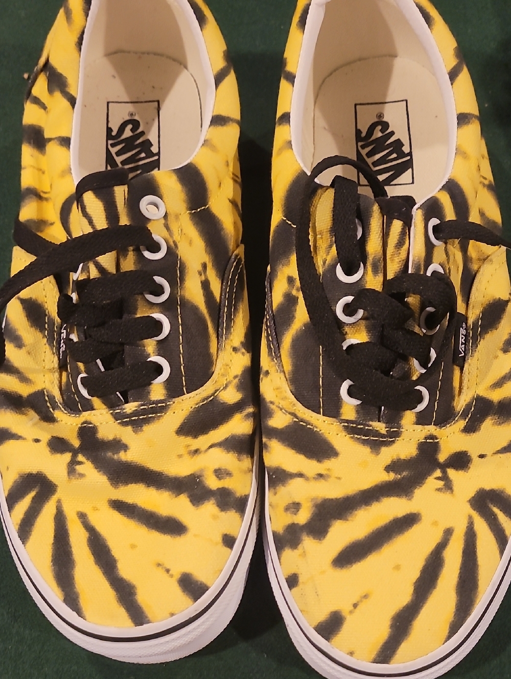 Vans Black and Yellow Tie-Dye Low-Top Sneakers